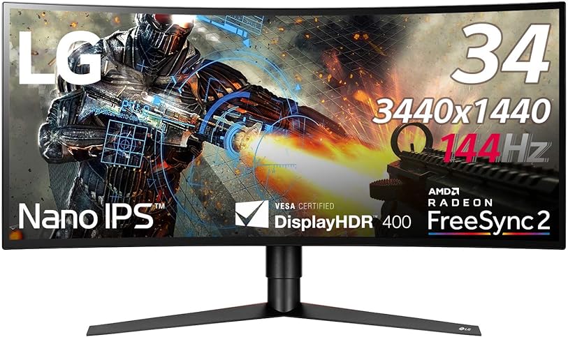 LG ウルトラワイドモニター 34GK950F-B 34インチ LG 34GK950F-B: 34 Inch Class 21:9 UltraGear QHD IPS Curved LED